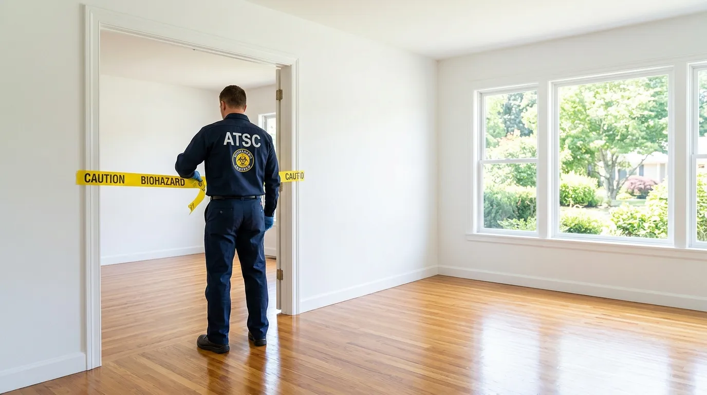 Certified biohazard cleanup crew performing Decomposition Cleanup in Media